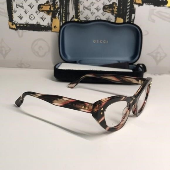 New Authentic Gucci Women's Tortoise Shell Glasses GG1083o 002 - Picture 10 of 13